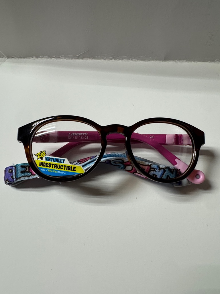 Liberty Brown & Pink Round Kids Glasses With Adjustable Strap